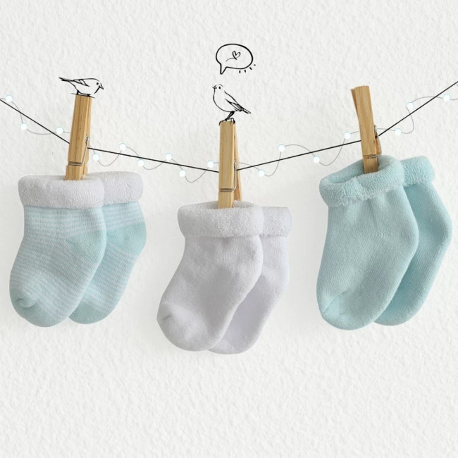 Trois Kilos Sept Σετ καλτσάκια 0-6m Γαλάζιο Trois Kilos Sept Σετ καλτσάκια 0-6m Γαλάζιο