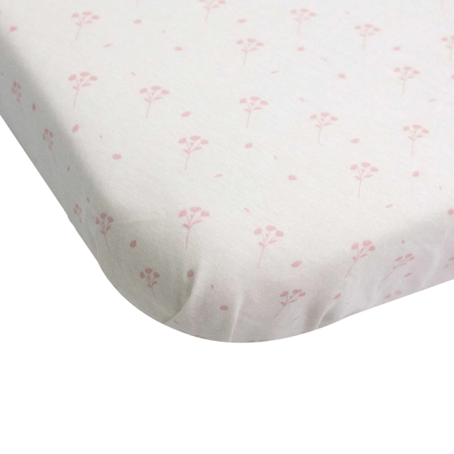 Trois Kilos Sept Σετ 2 Κατωσέντονα με Λάστιχο 50x83cm Ροζ/Λευκό
