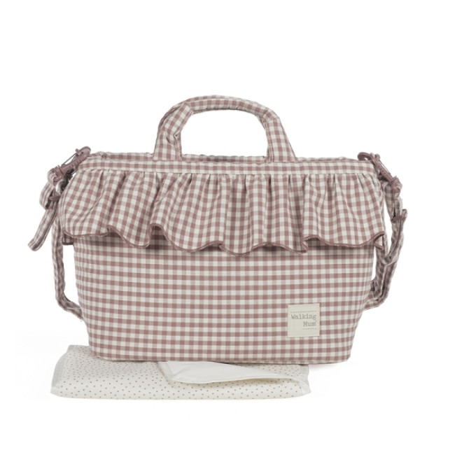 Walking Mum Τσάντα Αλλαξιέρα Praline Vichy Moka 44x29x12εκ.
