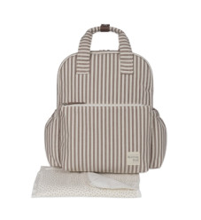 Walking Mum Τσάντα Αλλαξιέρα Backpack Praline Strips Moka