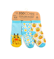 Zoocchini GRIP+EASY Baby Terry Καλτσάκια Jamie the Giraffe (3 τεμ)