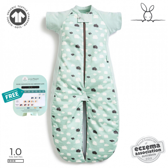 ErgoPouch Υπνόσακος 2 Σε 1 Με Πόδια 1.0 Tog 8-24m Clouds Mint
